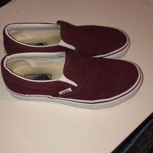 Maroon slip on vans